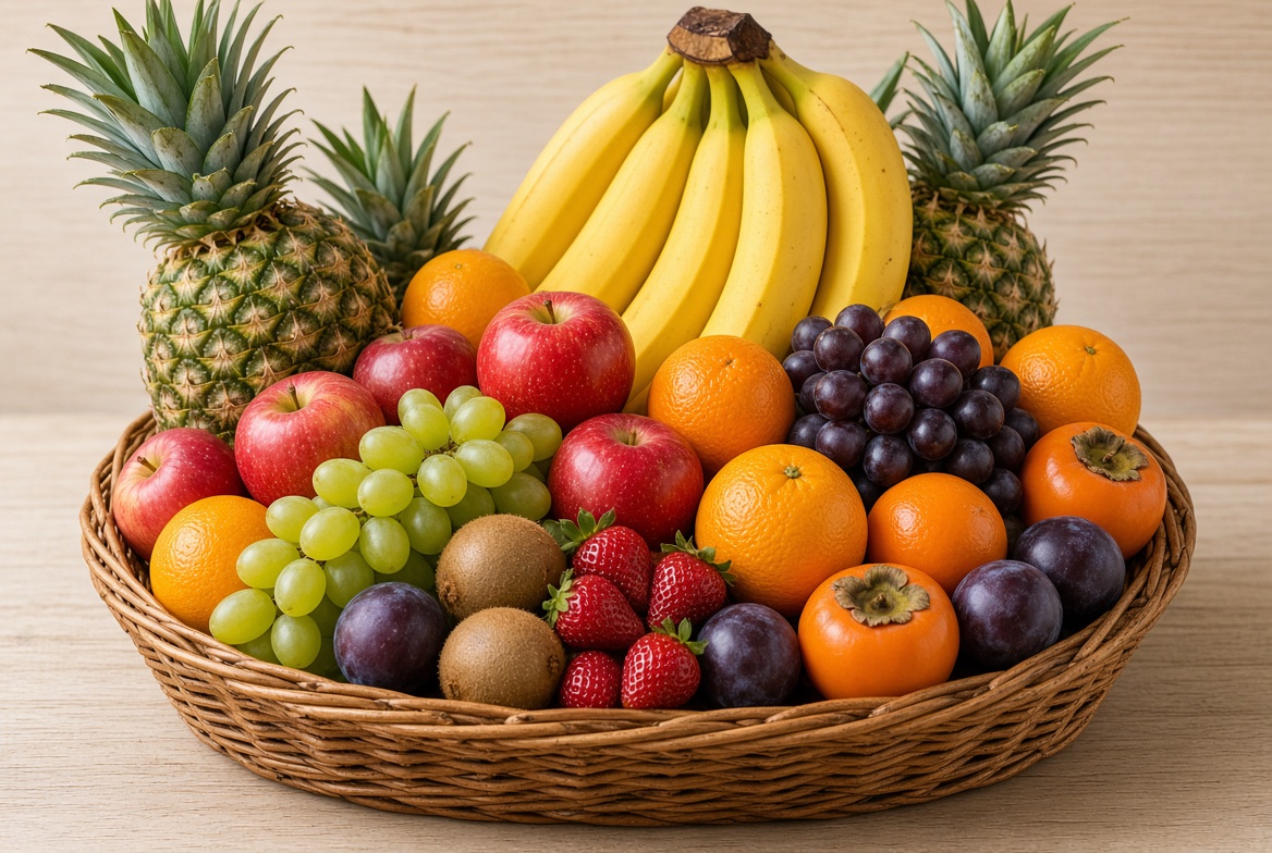 Frisches Obst und Gemüse in einem Korb
